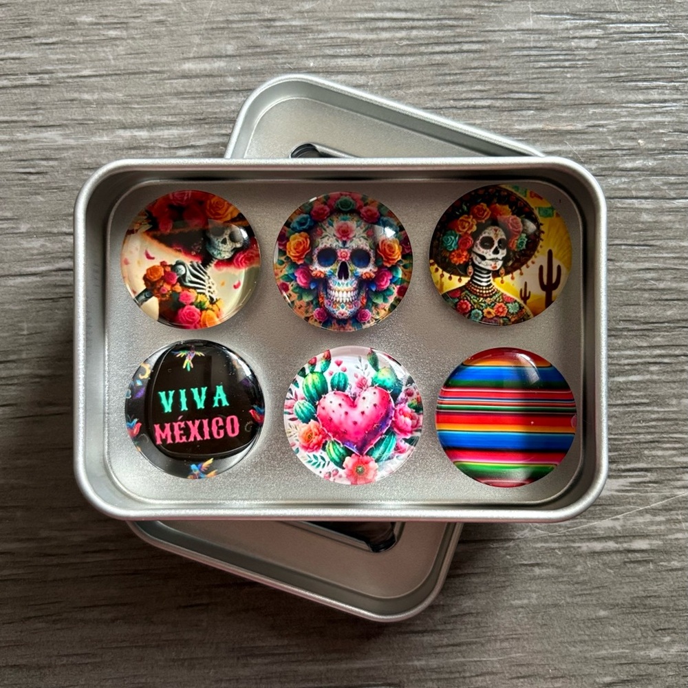 Handmade Vibrant Mexican-Themed Magnet Collection